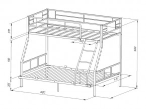 Двухъярусная кровать Гранада-1 140 черный в Кыштыме - kyshtym.mebel74.com | фото 2