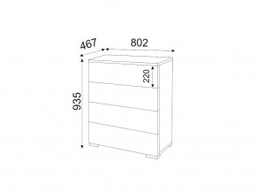 Комод 4 ящика Осло М05 ручка брусок Дуб крафт золотой в Кыштыме - kyshtym.mebel74.com | фото 2