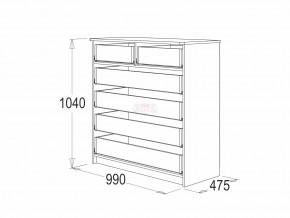 Комод 6 фант венге-млечный дуб в Кыштыме - kyshtym.mebel74.com | фото 3