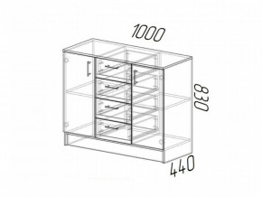 Комод К1000-2Д ЛДСП венге-лоредо в Кыштыме - kyshtym.mebel74.com | фото 2