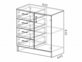 Комод К800-1Д ЛДСП белый в Кыштыме - kyshtym.mebel74.com | фото 2