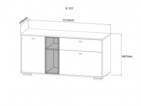 Комод Ланс К101 графит/дуб бунратти в Кыштыме - kyshtym.mebel74.com | фото 3