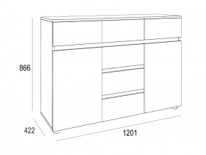 Комод Лотос 1200 Дуб Крафт в Кыштыме - kyshtym.mebel74.com | фото 2