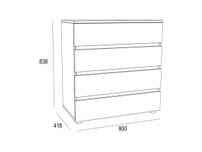 Комод Лотос с 4-мя ящиками Дуб Крафт в Кыштыме - kyshtym.mebel74.com | фото 2