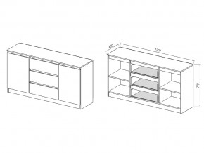 Комод Мори МК1200.3 Графит в Кыштыме - kyshtym.mebel74.com | фото 2