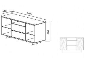 Комодино Moderno-1400 Ф1 в Кыштыме - kyshtym.mebel74.com | фото 2