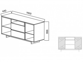 Комодино Moderno-1400 Ф3 в Кыштыме - kyshtym.mebel74.com | фото 4