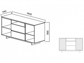 Комодино Moderno-1400 Ф4 в Кыштыме - kyshtym.mebel74.com | фото 4