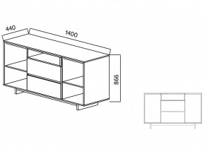 Комодино Moderno-1400 Ф6 в Кыштыме - kyshtym.mebel74.com | фото 4