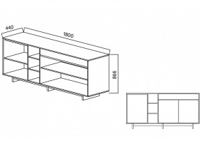 Комодино Moderno-1800 Ф6 в Кыштыме - kyshtym.mebel74.com | фото 2