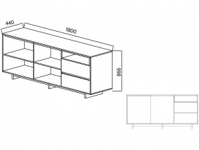 Комодино Moderno-1800 В-1 Ф6 в Кыштыме - kyshtym.mebel74.com | фото 4