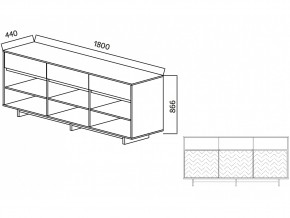 Комодино Moderno-1800 В-2 Ф1 в Кыштыме - kyshtym.mebel74.com | фото 2