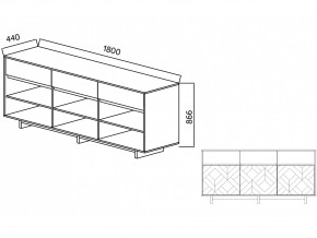 Комодино Moderno-1800 В-2 Ф2 в Кыштыме - kyshtym.mebel74.com | фото 4