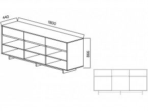 Комодино Moderno-1800 В-2 Ф6 в Кыштыме - kyshtym.mebel74.com | фото 5