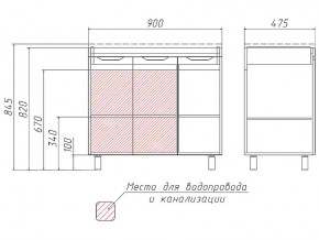 Комплект мебели для ванной 3D 90 в Кыштыме - kyshtym.mebel74.com | фото 4