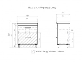 Комплект мебели в ванную Nova 700 2 ящика в Кыштыме - kyshtym.mebel74.com | фото 5