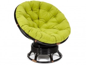 Кресло-качалка Papasan w 23/01 B с подушкой Antique brown, флок Олива в Кыштыме - kyshtym.mebel74.com | фото