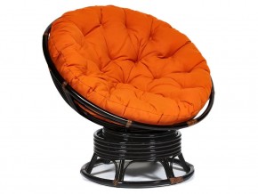 Кресло-качалка Papasan w 23/01 B с подушкой Antique brown, ткань Оранжевый в Кыштыме - kyshtym.mebel74.com | фото