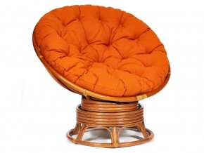 Кресло-качалка Papasan w 23/01 B с подушкой Cognac, ткань Оранжевый в Кыштыме - kyshtym.mebel74.com | фото