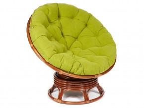 Кресло-качалка Papasan w 23/01 B с подушкой Pecan, флок Олива в Кыштыме - kyshtym.mebel74.com | фото