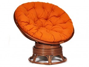 Кресло-качалка Papasan w 23/01 B с подушкой Pecan, ткань Оранжевый в Кыштыме - kyshtym.mebel74.com | фото