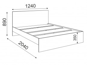 Кровать 1200 Осло модуль М12 с настилом Лайт Дуб млечный в Кыштыме - kyshtym.mebel74.com | фото 2