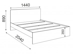 Кровать 1400 Осло модуль М13 с настилом Лайт Белый в Кыштыме - kyshtym.mebel74.com | фото 2