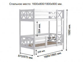 Кровать 2-х ярусная Аист-2 Классика белый 1600х800 мм в Кыштыме - kyshtym.mebel74.com | фото 2