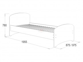 Кровать-4 одинарная 900*1900 ясень анкор темный в Кыштыме - kyshtym.mebel74.com | фото 2