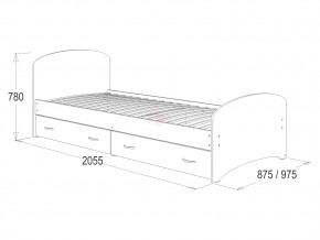 Кровать-6 одинарная с 2-мя ящиками 800*2000 ясень анкор в Кыштыме - kyshtym.mebel74.com | фото 2