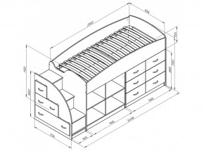 Кровать чердак Дюймовочка 4/1 Голубой в Кыштыме - kyshtym.mebel74.com | фото 2