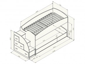 Кровать чердак Дюймовочка 4/2 Оранжевый в Кыштыме - kyshtym.mebel74.com | фото 3