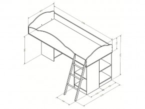 Кровать чердак Дюймовочка 5.2 Голубой в Кыштыме - kyshtym.mebel74.com | фото 2