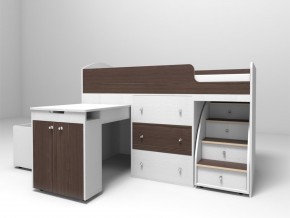 Кровать чердак Малыш 70х160 Белое дерево-Бодего в Кыштыме - kyshtym.mebel74.com | фото