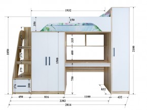 Кровать чердак Тея с пеналом винтерберг-зира в Кыштыме - kyshtym.mebel74.com | фото 2