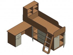 Кровать Дюймовочка 1 Голубой в Кыштыме - kyshtym.mebel74.com | фото 3