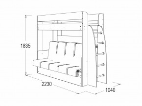 Кровать-диван двухярусная Омега 17 млечный дуб в Кыштыме - kyshtym.mebel74.com | фото 2