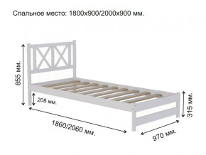 Кровать односпальная Аист-7 Классика белый 1800х900 мм в Кыштыме - kyshtym.mebel74.com | фото 2