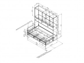 Кровать с антресолью Дельта Нэкст 21.05 графит в Кыштыме - kyshtym.mebel74.com | фото 3