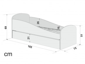 Кровать с ящиком Letmo черничный мусс (рогожка) в Кыштыме - kyshtym.mebel74.com | фото 2