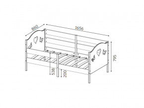 Кроватка-софа Сердечки-Бабочки 800х1600 мм в Кыштыме - kyshtym.mebel74.com | фото 2