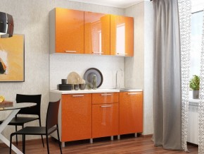 Кухня 1500 блестки оранж в Кыштыме - kyshtym.mebel74.com | фото