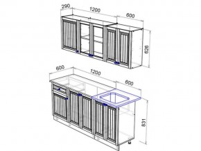 Кухня Хозяюшка 1800 деним в Кыштыме - kyshtym.mebel74.com | фото 2