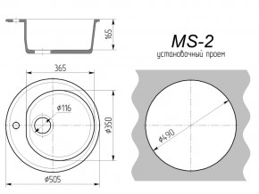 Кухонная мойка MS-2 в Кыштыме - kyshtym.mebel74.com | фото 2