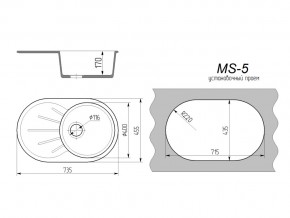 Кухонная мойка MS-5 в Кыштыме - kyshtym.mebel74.com | фото 2