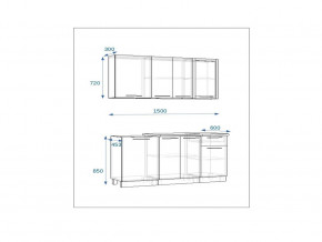 Кухонный гарнитур 11 Грецкий орех 1500 в Кыштыме - kyshtym.mebel74.com | фото 2