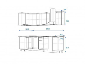 Кухонный гарнитур 13 Грецкий орех 1200*1800 левый в Кыштыме - kyshtym.mebel74.com | фото 2