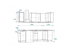 Кухонный гарнитур 13 Грецкий орех 1800*1200 правый в Кыштыме - kyshtym.mebel74.com | фото 2