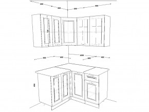 Кухонный гарнитур 15 Белый Вегас 1200х1400 мм в Кыштыме - kyshtym.mebel74.com | фото 2