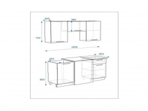 Кухонный гарнитур 6 Грецкий орех 1600 в Кыштыме - kyshtym.mebel74.com | фото 2